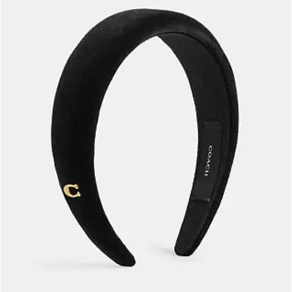 Coach Velvet Headband- Black - Picture 1 of 3